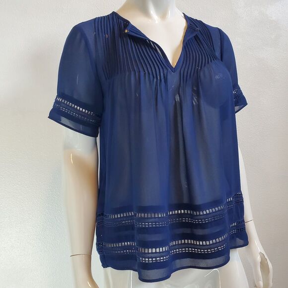 NEW Michael Kors Navy Blouse - Picture 1 of 9